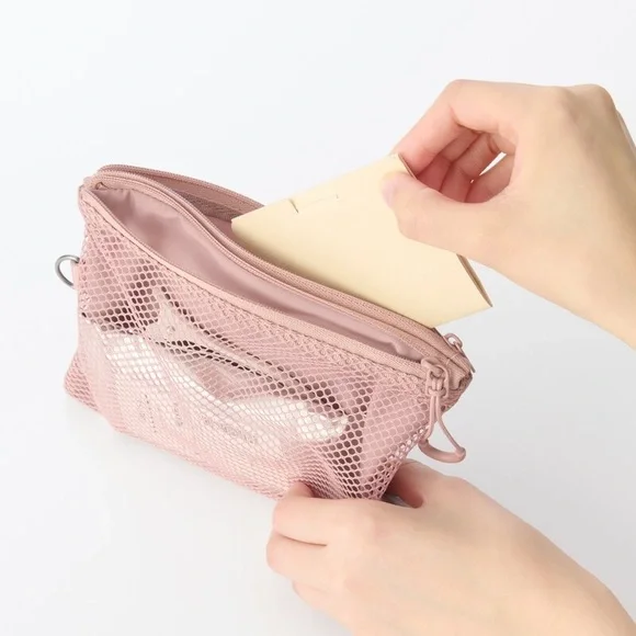 Muji Polyester Two Zipper Case_Medium_Pink_NWT - Picture 4 of 6